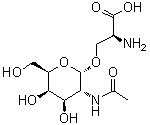 O-[2-(乙酰氨基)-2-脱氧-alpha-D-吡喃半乳糖基]-L-丝氨酸分子结构 (CAS 67262-86-6)