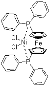 (1,1'-双(二苯基膦)二茂铁)二氯化镍分子结构 (CAS 67292-34-6)