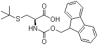 Fmoc-S-叔丁基-L-半胱氨酸分子结构 (CAS 67436-13-9)