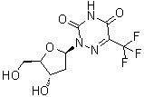 2-(2-Deoxy-beta-D-erythro-pentofuranosyl)-6-(trifluoromethyl)-1,2,4-triazine-3,5(2H,4H)-dione molecular structure (CAS 6748-61-4)