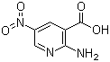 2-氨基-5-硝基烟酸分子结构 (CAS 6760-14-1)