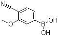 4-氰基-3-甲氧基苯硼酸分子结构 (CAS 677777-45-6)