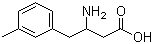 3-氨基-4-(3-甲基苯基)丁酸分子结构 (CAS 678969-19-2)