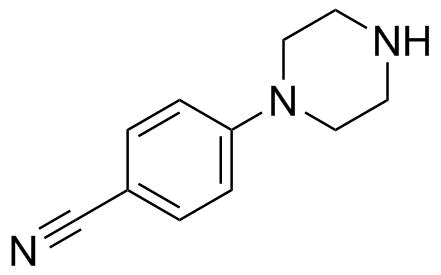 4-哌嗪基苯甲腈分子结构 (CAS 68104-63-2)