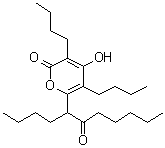 3,5-二丁基-6-(1-丁基-2-氧代庚基)-4-羟基-2H-吡喃-2-酮分子结构 (CAS 68112-21-0)