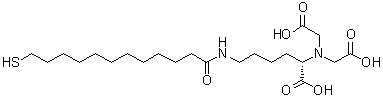 N2,N2-双(羧甲基)-N6-(12-巯基-1-氧代十二烷基)-L-赖氨酸分子结构 (CAS 681239-95-2)