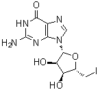 5'-脱氧-5'-碘鸟苷分子结构 (CAS 68200-68-0)