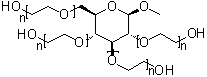 alpha-氢-omega-羟基聚氧乙烯 甲基 beta-D-吡喃葡萄糖苷醚(4:1)分子结构 (CAS 68239-42-9)