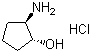 反式-(-)-2-氨基环戊醇盐酸盐分子结构 (CAS 68327-11-7)