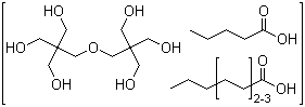 癸酸辛酸和戊酸与二聚季戊四醇的混合酯分子结构 (CAS 68441-66-7)
