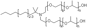 C12-C14 叔烷基胺乙氧基化丙氧基化物分子结构 (CAS 68603-58-7)
