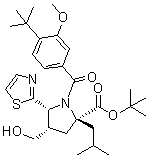 (4S,5R)-1-[4-叔丁基-3-甲氧基苯甲酰基]-4-(羟基甲基)-2-(2-甲基丙基)-5-(2-噻唑基)-L-脯氨酸叔丁酯分子结构 (CAS 687636-14-2)
