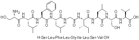 L-丝氨酰-L-亮氨酰-L-苯丙氨酰-L-亮氨酰甘氨酰-L-异亮氨酰-L-亮氨酰-L-丝氨酰-L-缬氨酸分子结构 (CAS 689284-89-7)