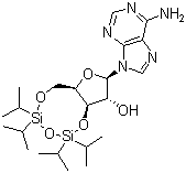 3,5-O-(1,1,3,3-四异丙基-1,3-二硅氧烷)腺苷分子结构 (CAS 69304-45-6)