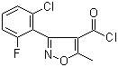 3-(2-氯-6-氟苯基)-5-甲基异噁唑-4-甲酰氯分子结构 (CAS 69399-79-7)