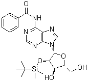 N6-苯甲酰基-2'-O-(叔丁基二甲基硅烷基)腺苷分子结构 (CAS 69504-07-0)