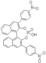 (11bR)-4-羟基-2,6-二(4-硝基苯基)-二萘并[2,1-d:1',2'-f][1,3,2]二氧杂磷杂卓 4-氧化物分子结构 (CAS 695162-89-1)