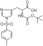 N-Boc-N'-对甲苯磺酰基-D-组氨酸分子结构 (CAS 69541-68-0)