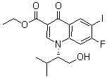 7-氟-1,4-二氢-1-[(1S)-1-(羟基甲基)-2-甲基丙基]-6-碘-4-氧代-3-喹啉甲酸乙酯分子结构 (CAS 697762-60-0)