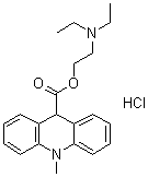 9,10-二氢-10-甲基-9-吖啶羧酸 2-(二乙基氨基)乙基酯单盐酸盐分子结构 (CAS 69781-84-6)