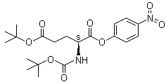N-(叔丁氧羰基)-L-谷氨酸 5-(叔丁基) 1-(4-硝基苯基)酯分子结构 (CAS 69876-58-0)
