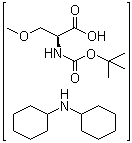 N-[(1,1-二甲基乙氧基)羰基]-O-甲基-L-丝氨酸与 N-环己基环己胺的化合物分子结构 (CAS 69912-63-6)
