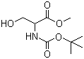 N-叔丁氧羰基-DL-丝氨酸甲酯分子结构 (CAS 69942-12-7)
