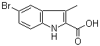 结构式 CAS# 70070-32-5, 5-溴-3-甲基-1H-吲哚-2-羧酸