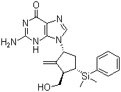 2-Amino-9-[(1S,3R,4S)-4-(dimethylphenylsilyl)-3-(hydroxymethyl)-2-methylenecyclopentyl]-1,9-dihydro-6H-purin-6-one molecular structure (CAS 701278-07-1)