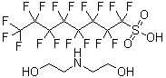 1,1,2,2,3,3,4,4,5,5,6,6,7,7,8,8,8-十七氟-1-辛烷磺酸二乙醇胺盐分子结构 (CAS 70225-14-8)
