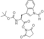 结构式 CAS# 70601-13-7, (S)-[2-[(2,5-二氧代-1-吡咯烷基)氧基]-1-[(1-甲酰基-1H-吲哚-3-基)甲基]-2-氧代乙基]氨基甲酸叔丁酯