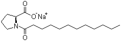 N-十二碳酰-L-脯氨酸钠分子结构 (CAS 70609-63-1)