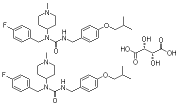匹莫范色林酒石酸盐分子结构 (CAS 706782-28-7)