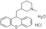 结构式 CAS# 7081-40-5, 美噻吨盐酸盐一水合物; 1-甲基-3-(9H-硫杂蒽-9-甲基)哌啶盐酸盐一水合物; 1-甲基-3-(9H-噻吨-9-甲基)哌啶盐酸盐一水合物