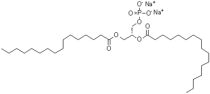 1,2-二棕榈酰-sn-甘油-3-磷脂酸二钠盐分子结构 (CAS 71065-87-7)