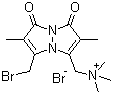 5-(溴甲基)-N,N,N,2,6-五甲基-1,7-二氧代-1H,7H-吡唑并[1,2-a]吡唑-3-甲基溴化铵分子结构 (CAS 71418-45-6)