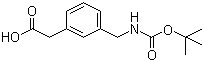 N-叔丁氧羰基-(3-氨基甲基苯基)乙酸分子结构 (CAS 71420-95-6)