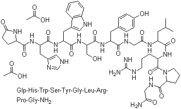 戈那瑞林二醋酸盐分子结构 (CAS 71447-49-9)