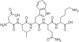 天冬氨酰-亮氨酰-色氨酰-谷氨酰胺酰-赖氨酸分子结构 (CAS 71494-20-7)