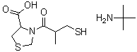 2-甲基-2-丙胺 3-(3-巯基-2-甲基-1-氧代丙基)-4-噻唑烷羧酸盐分子结构 (CAS 71721-00-1)
