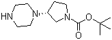 (3R)-3-(1-Piperazinyl)-1-pyrrolidinecarboxylic acid tert-butyl ester molecular structure (CAS 717927-58-7)
