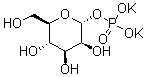 alpha-D-吡喃甘露糖 1-磷酸酯二钾盐分子结构 (CAS 71888-67-0)