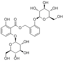 二酚基水杨苷分子结构 (CAS 72021-23-9)
