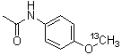 结构式 CAS# 72156-70-8, N-[4-(甲氧基-<sup>13</sup>C)苯基]乙酰胺