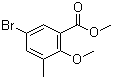 5-溴-2-甲氧基-3-甲基苯甲酸甲酯分子结构 (CAS 722497-32-7)