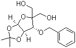 4-(羟甲基)-1,2-O-异丙亚基-3-O-苄基-beta-L-苏式戊呋喃糖分子结构 (CAS 72261-44-0)