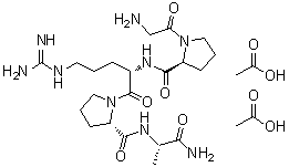 甘氨酰-L-脯氨酰-L-精氨酰-L-脯氨酰-L-丙氨酰胺二乙酸盐分子结构 (CAS 725232-44-0)