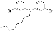 2,7-二溴-9-辛基咔唑分子结构 (CAS 726169-75-1)