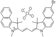 2-[3-(7-溴-1,1,3-三甲基-1,3-二氢苯并[e]吲哚-2-亚基)丙烯基]-1,1,3-三甲基-1H-苯并[e]吲哚鎓高氯酸盐分子结构 (CAS 726185-88-2)