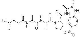 N-(3-羧基-1-氧代丙基)-L-丙氨酰-L-丙氨酰-L-脯氨酰-N-(4-硝基苯基)-L-丙氨酰胺分子结构 (CAS 72682-69-0)